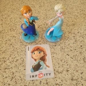 Elsa & Anna FROZEN DISNEY INFINITY 1.0 LOT Bundle Figure Characters/Card